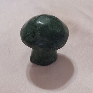 Moss Agate Carved Mushroom Crystal Figurine Measures 40mm